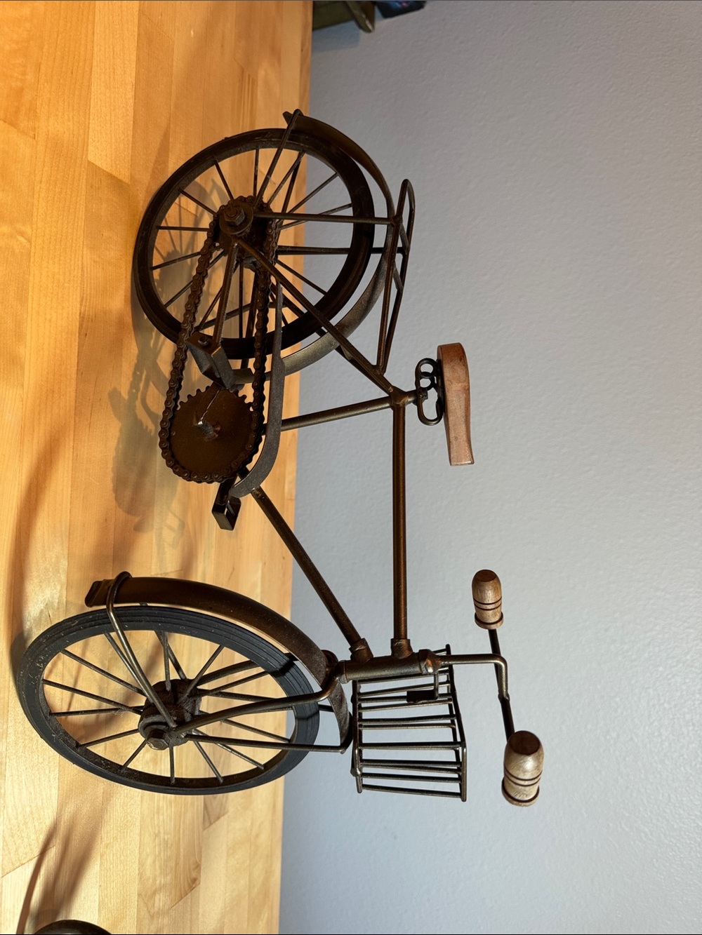 Metal Vintage Bicycle Wall Art in Brown - Decorative Accent